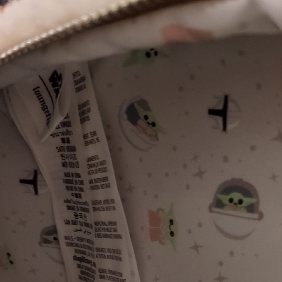 Disney Parks Loungefly Star Wars White and Brown Backpack with Grogu Character - Picture 10 of 13